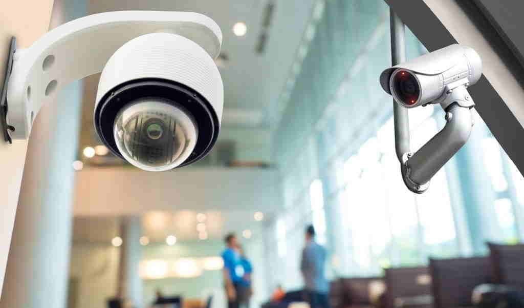 IP video surveillance cameras in a building