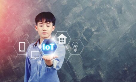 a boy standing with straight hand